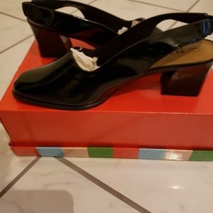 Highlights Black Patent Slingback